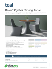 Teal Roku Oyster Round Table Flyer