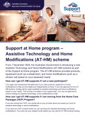 Support at Home program - assistive Technology and Home Modifications scheme